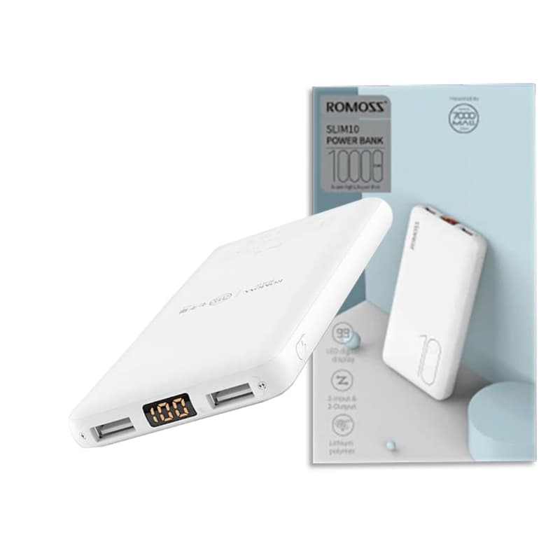 Romoss Slim10 With LED 10000mAh Light & Handheld Micro And Type C Input,2 O